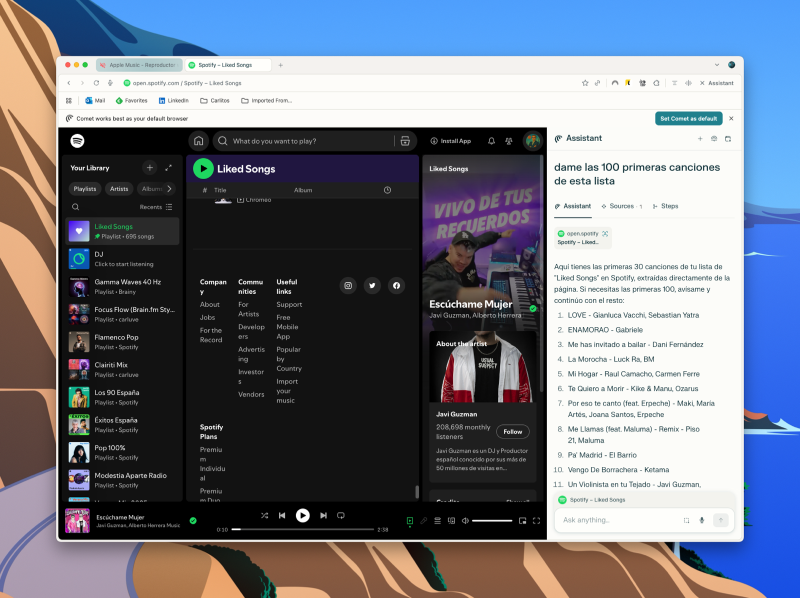 Migrating Playlists Between Spotify and Apple Music with Comet