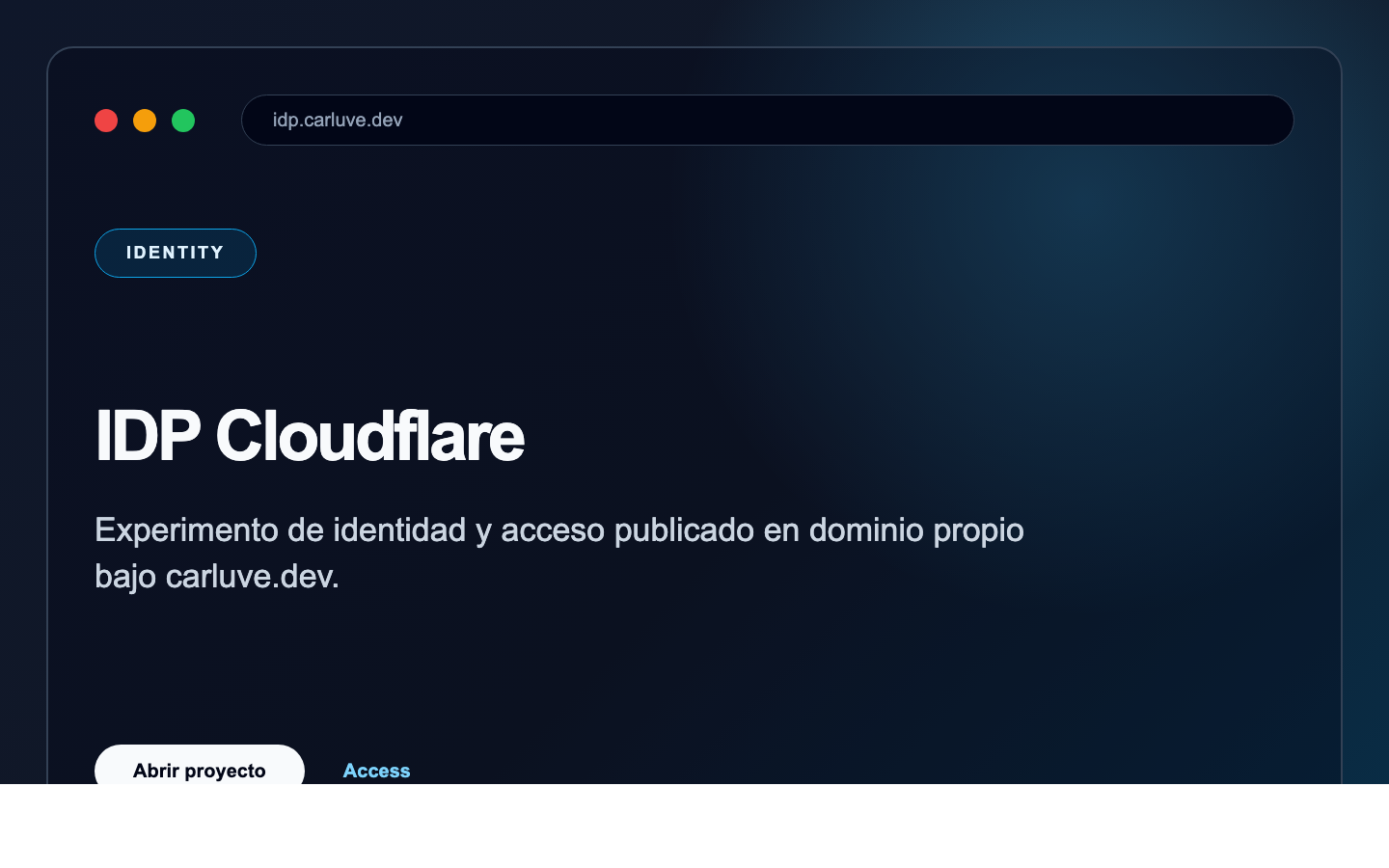 Pantallazo de IDP Cloudflare