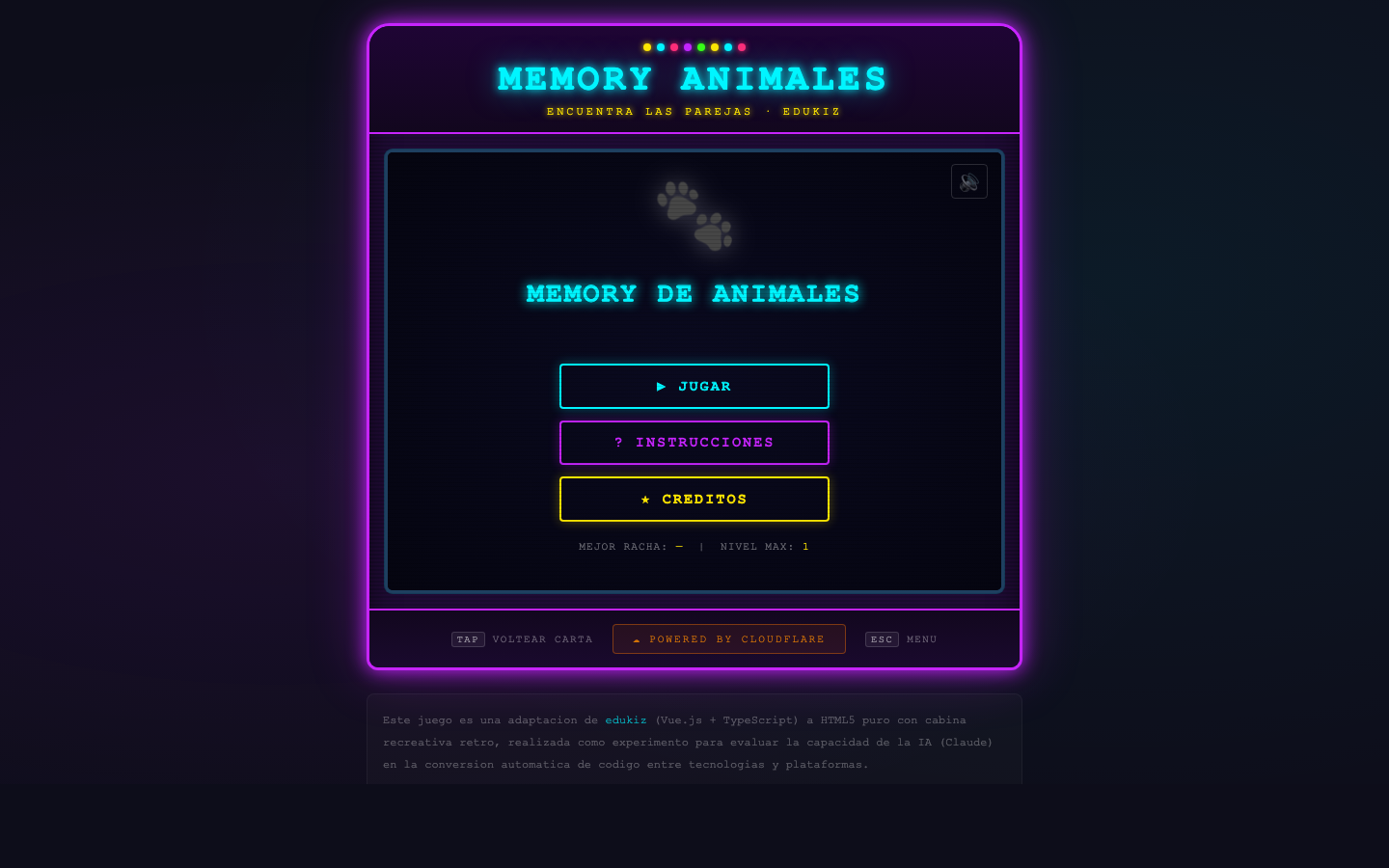 Pantallazo de Memory Animales