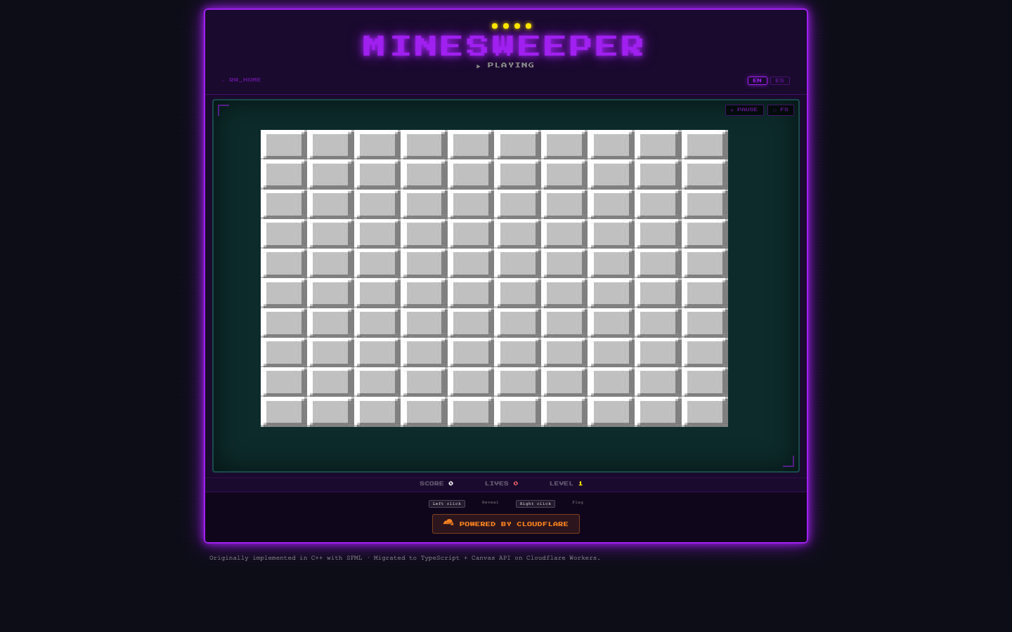 Pantallazo de RetroWorkers Minesweeper
