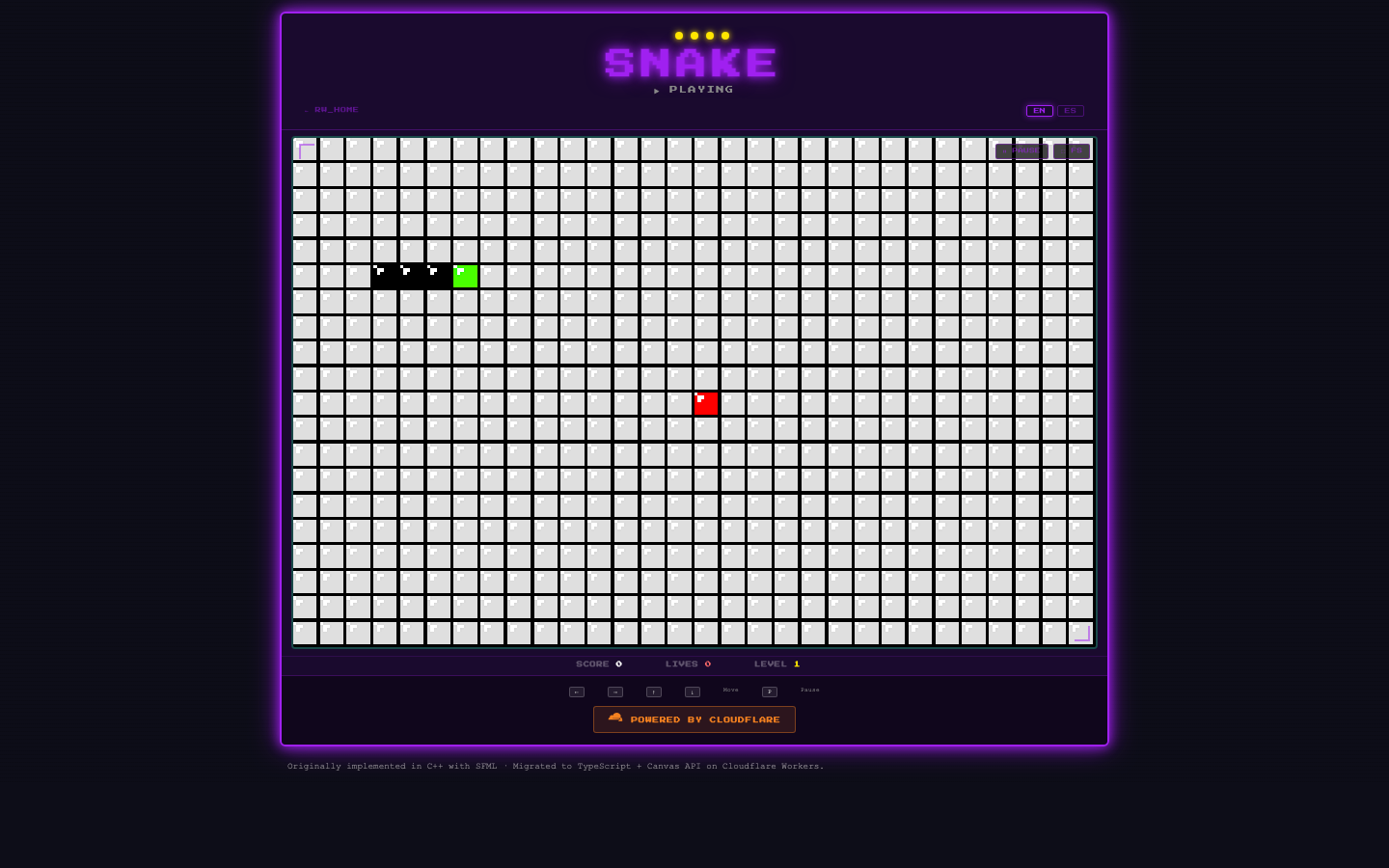 Pantallazo de RetroWorkers Snake