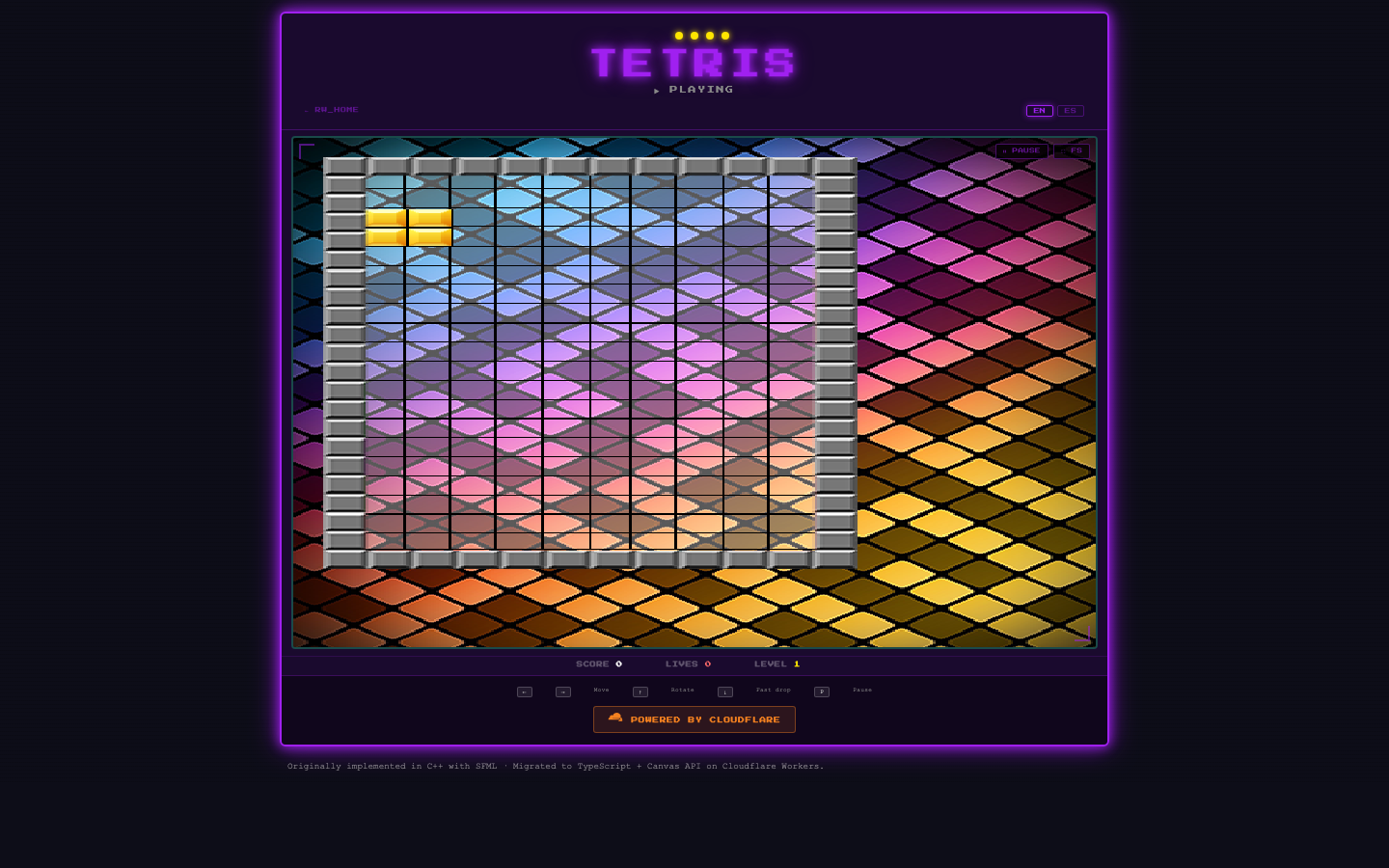 Pantallazo de RetroWorkers Tetris